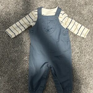 Carter's Blue Overalls with Striped Shirt